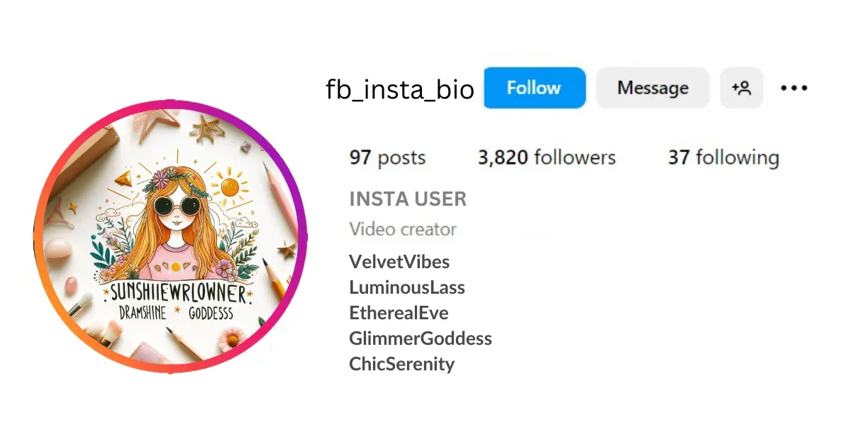 This image showing "aesthetic and attractive username for Instagram for Girls"